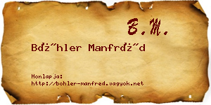 Böhler Manfréd névjegykártya